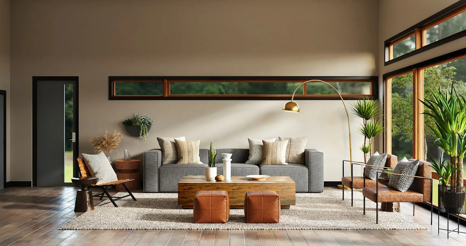 Aménagement intérieur moderne au Maroc avec espaces ouverts, mobilier sur mesure et matériaux nobles