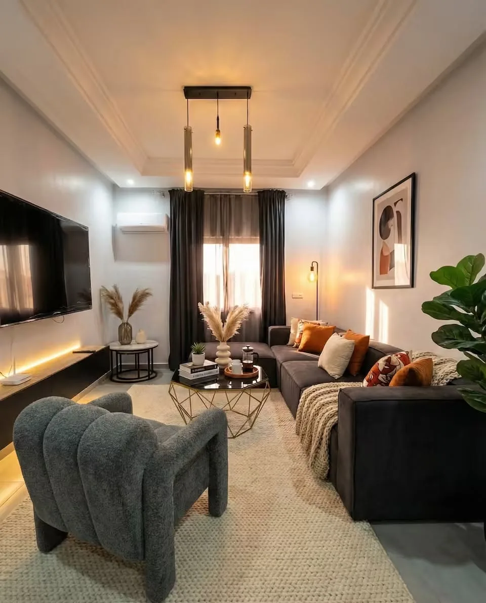 Salon contemporain gris dans un appartement à Agadir, prix au m² par quartier en 2026
