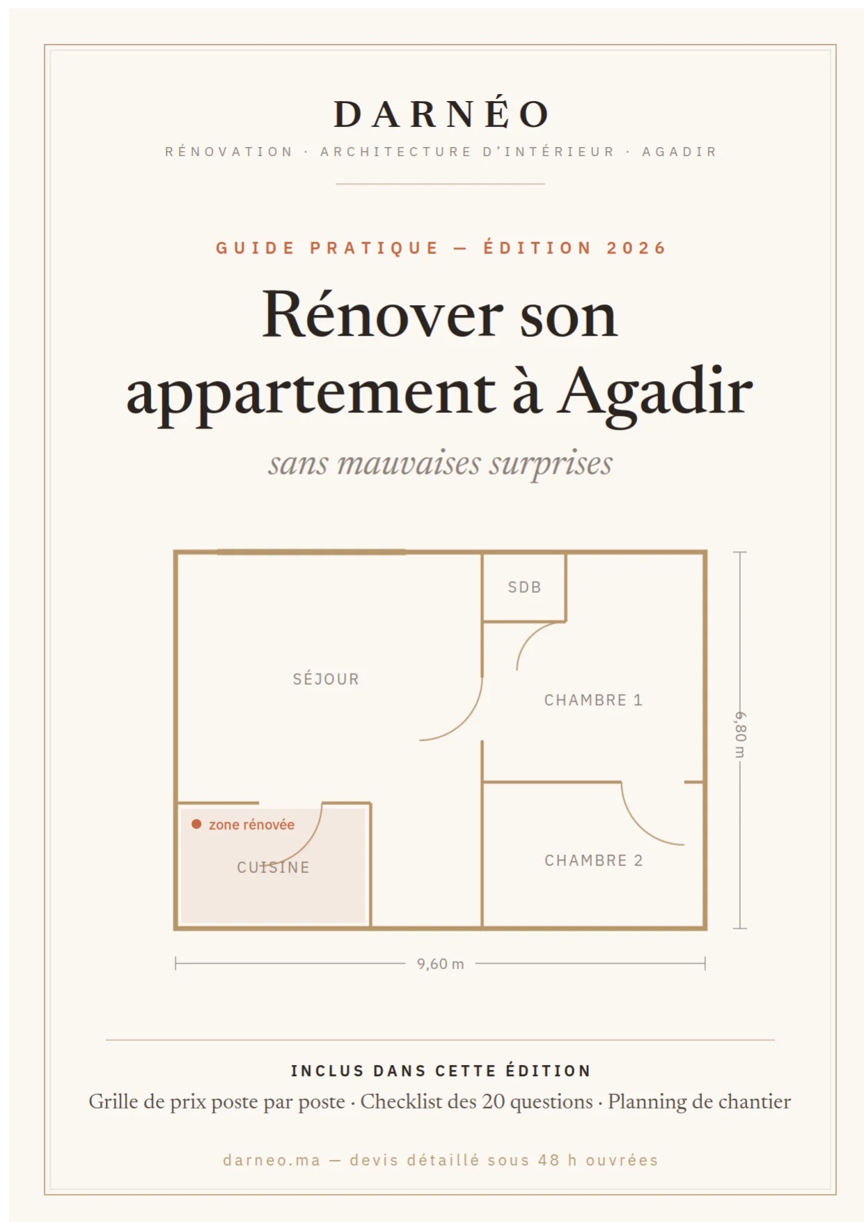 Page de couverture du guide rénovation appartement DARNÉO